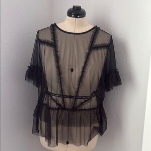 H&M Sheer Black Blouse